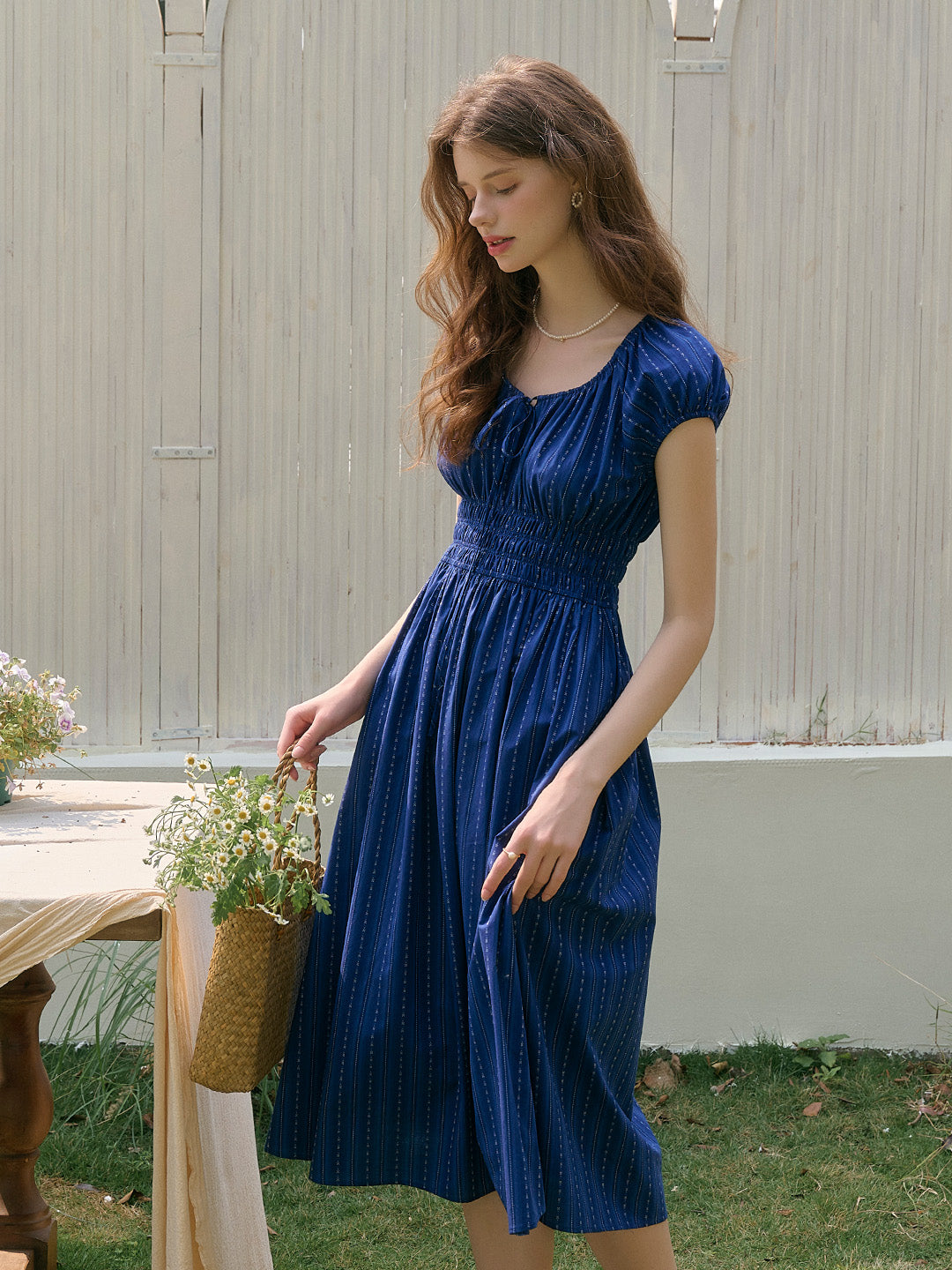 Saphira™ | Robe en coton bleu saphir