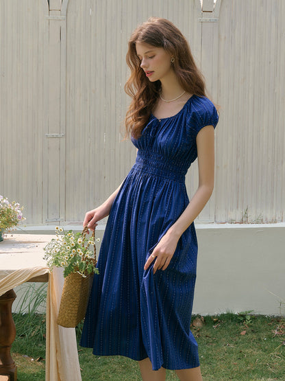 Saphira™ | Robe en coton bleu saphir