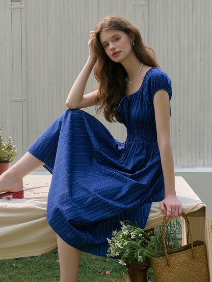 Saphira™ | Robe en coton bleu saphir