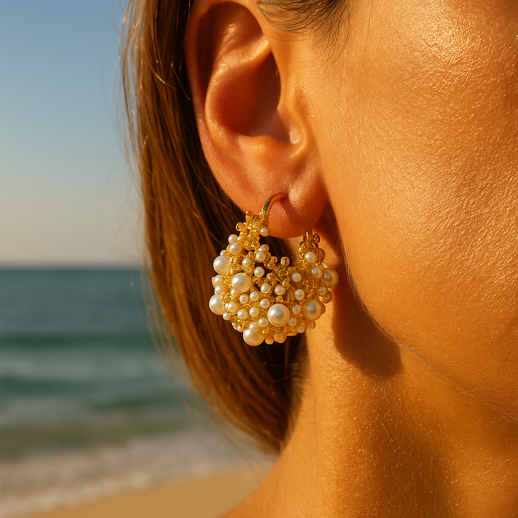 Zosia™ | Boucles d’oreilles en perles dorées