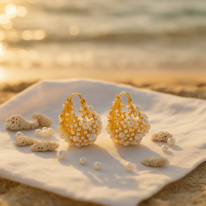 Zosia™ | Boucles d’oreilles en perles dorées