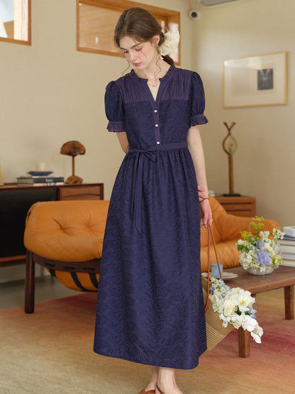 Aitana Rose™ | Robe longue en coton brodée