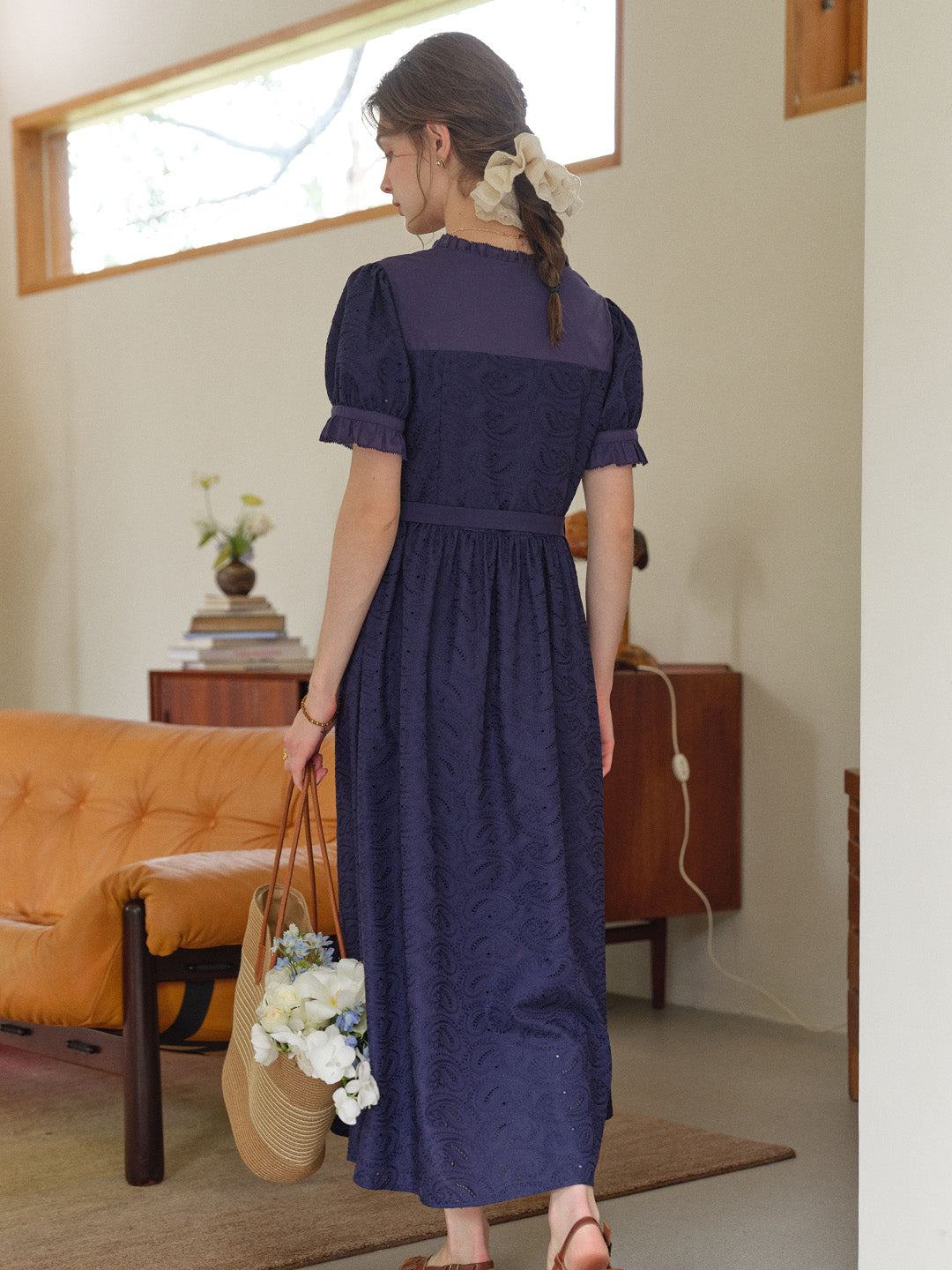Aitana Rose™ | Robe longue en coton brodée