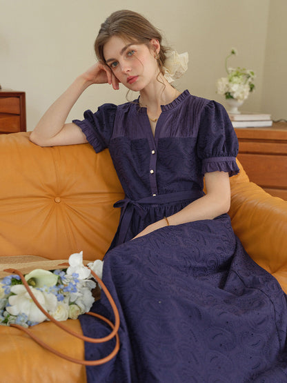Aitana Rose™ | Robe longue en coton brodée