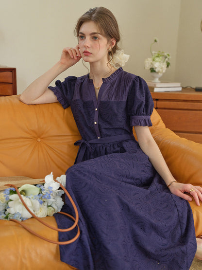 Aitana Rose™ | Robe longue en coton brodée