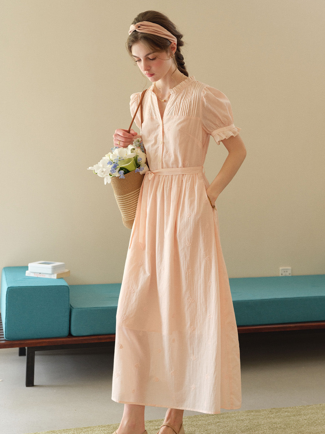 Aitana™ | Robe longue en coton et dentelle