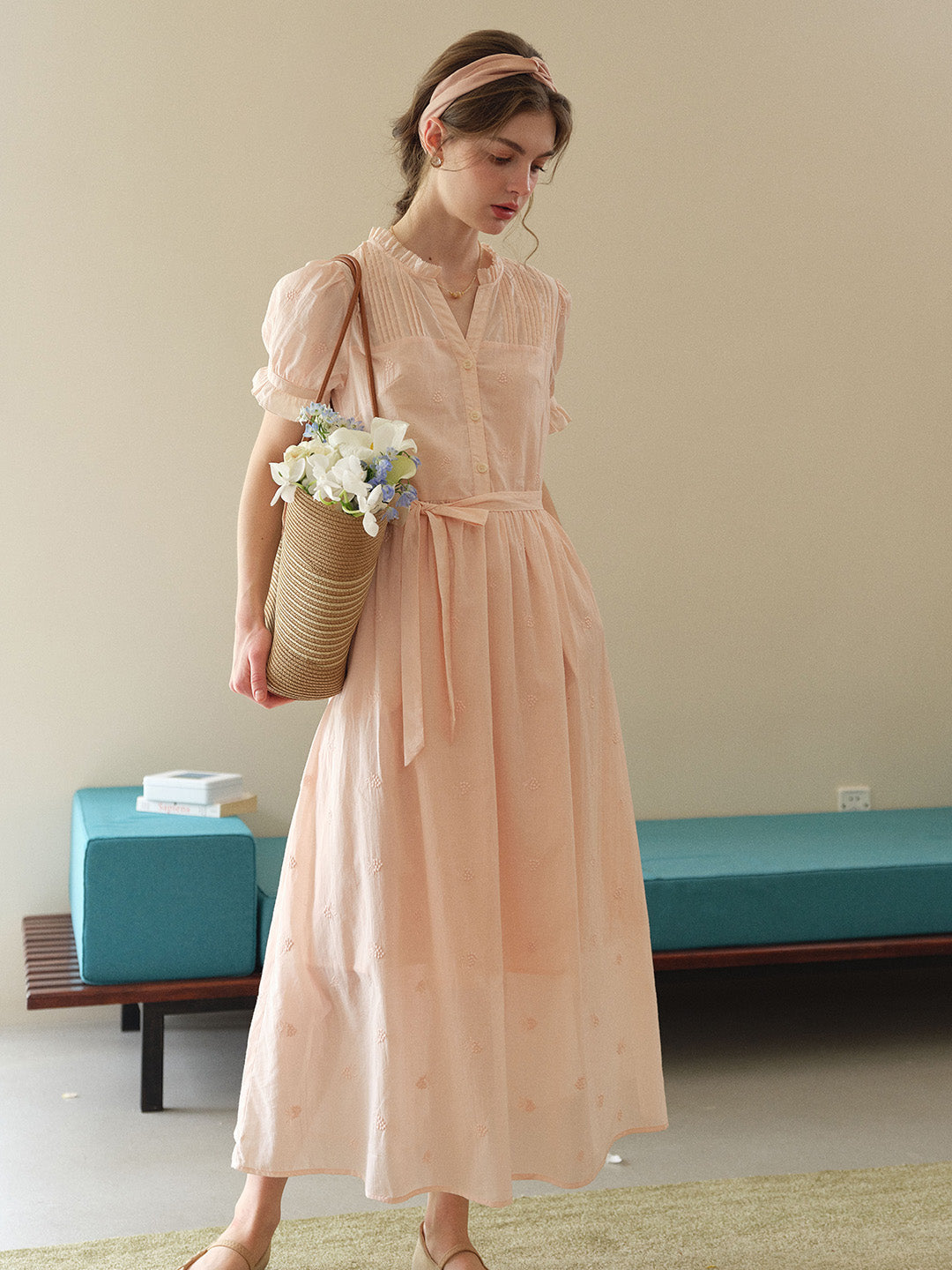 Aitana™ | Robe longue en coton et dentelle