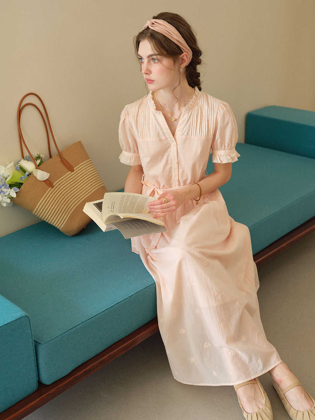 Aitana™ | Robe longue en coton et dentelle