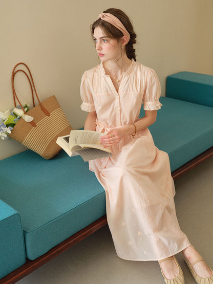 Aitana™ | Robe longue en coton et dentelle