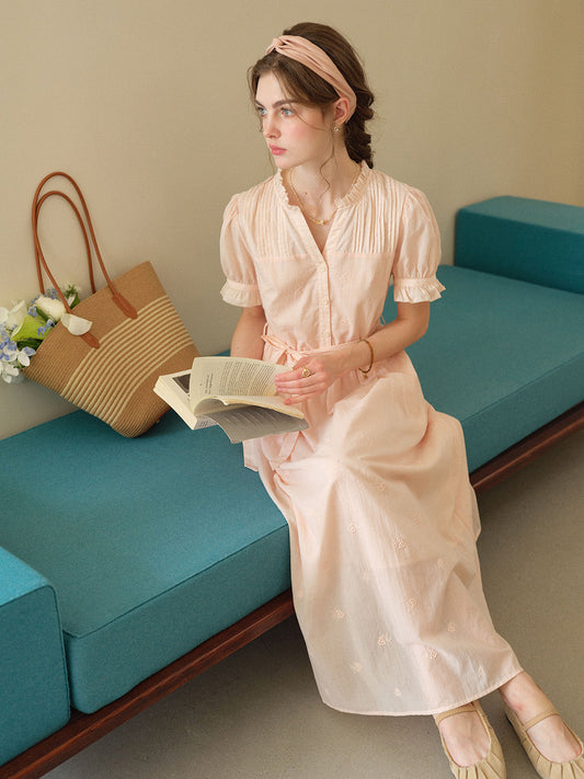 Aitana™ | Robe longue en coton et dentelle