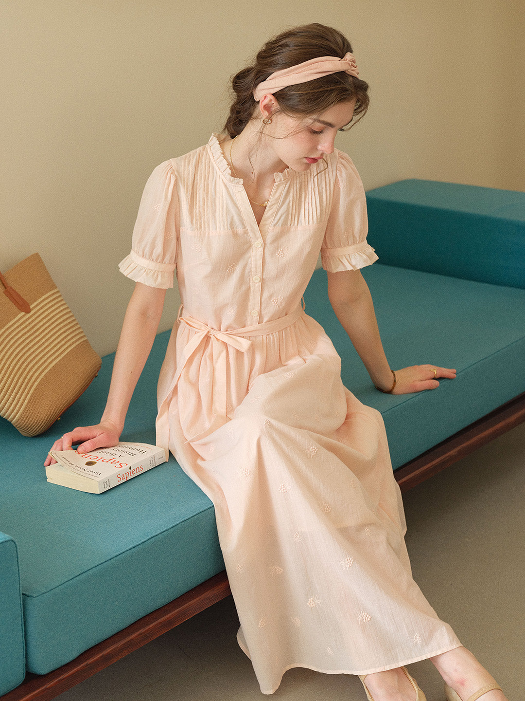 Aitana™ | Robe longue en coton et dentelle