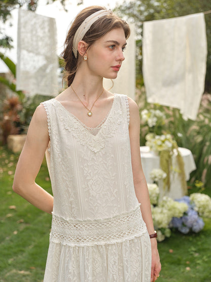 Élise™ | Robe en coton ajouré et dentelle
