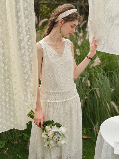 Élise™ | Robe en coton ajouré et dentelle