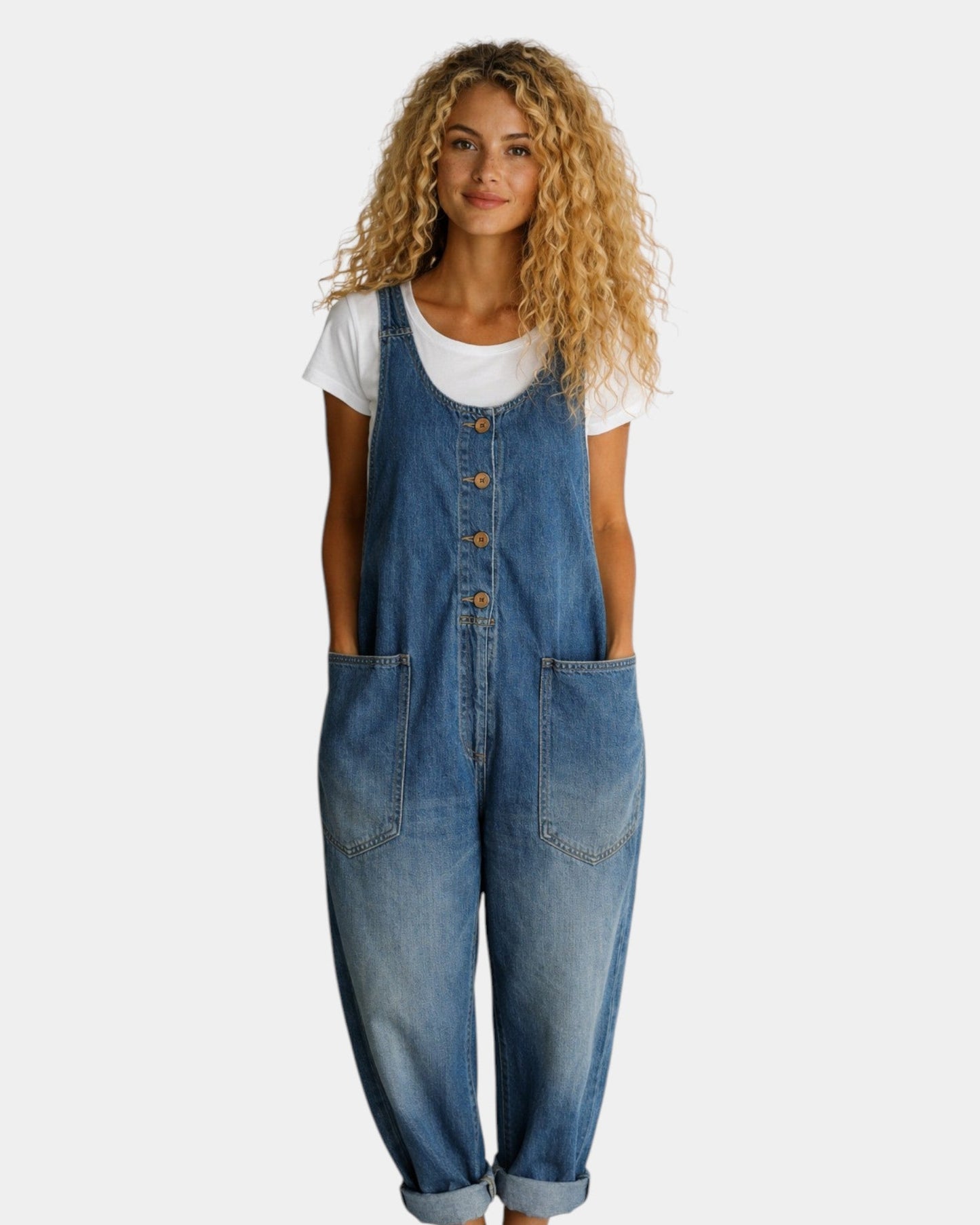 Lorena™ | Salopette en denim vintage lavé