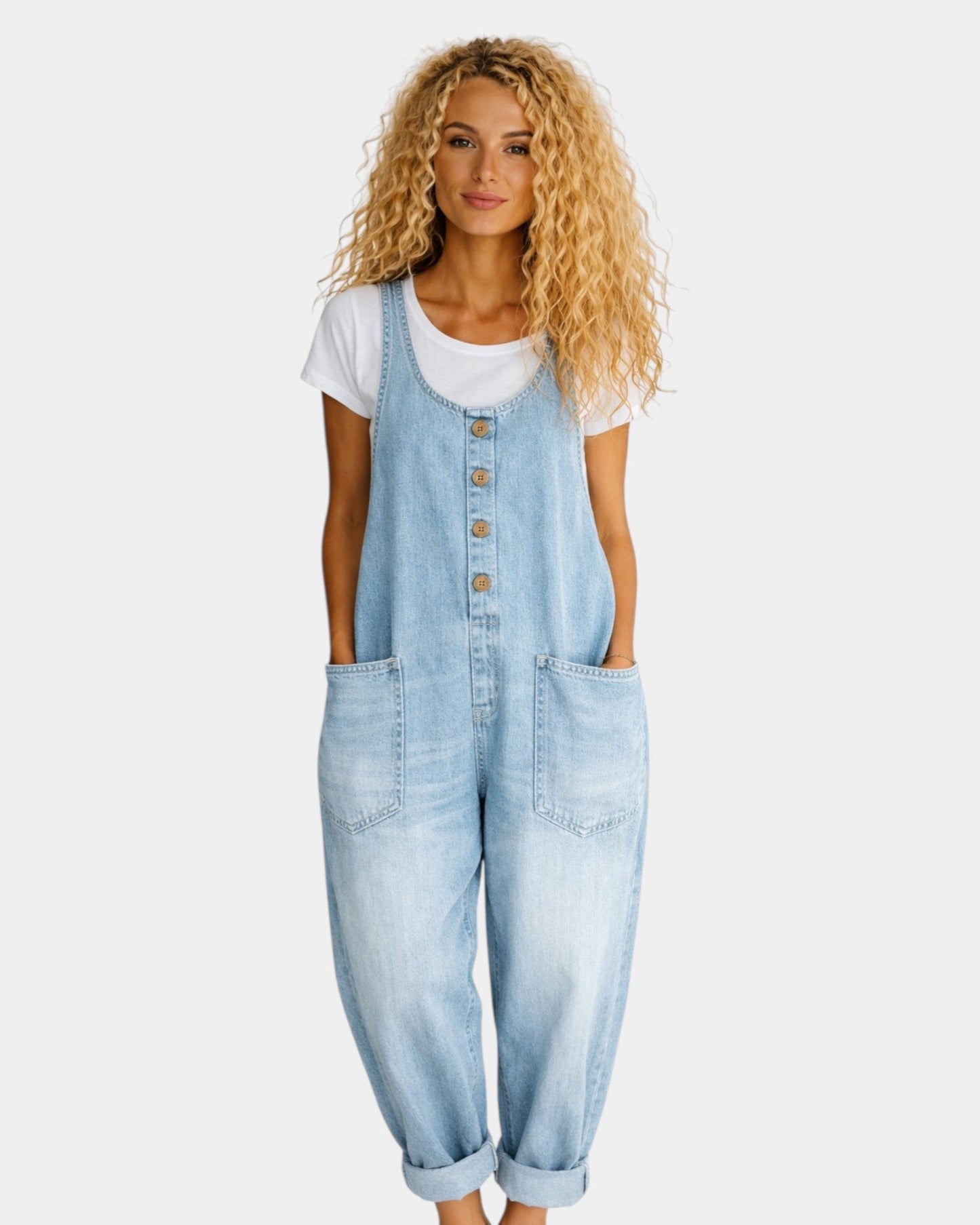 Lorena™ | Salopette en denim vintage lavé