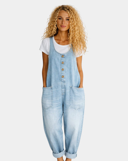 Lorena™ | Salopette en denim vintage lavé