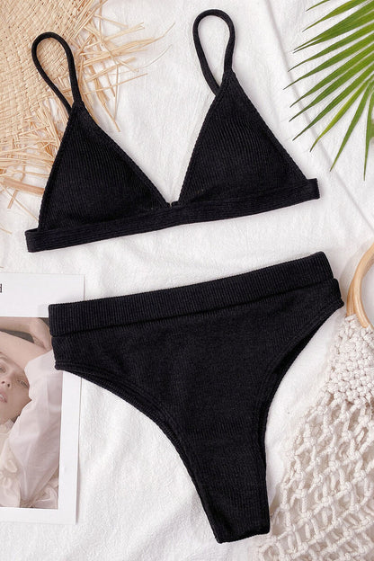 TAHERA™ | Bikini côtelé taille haute