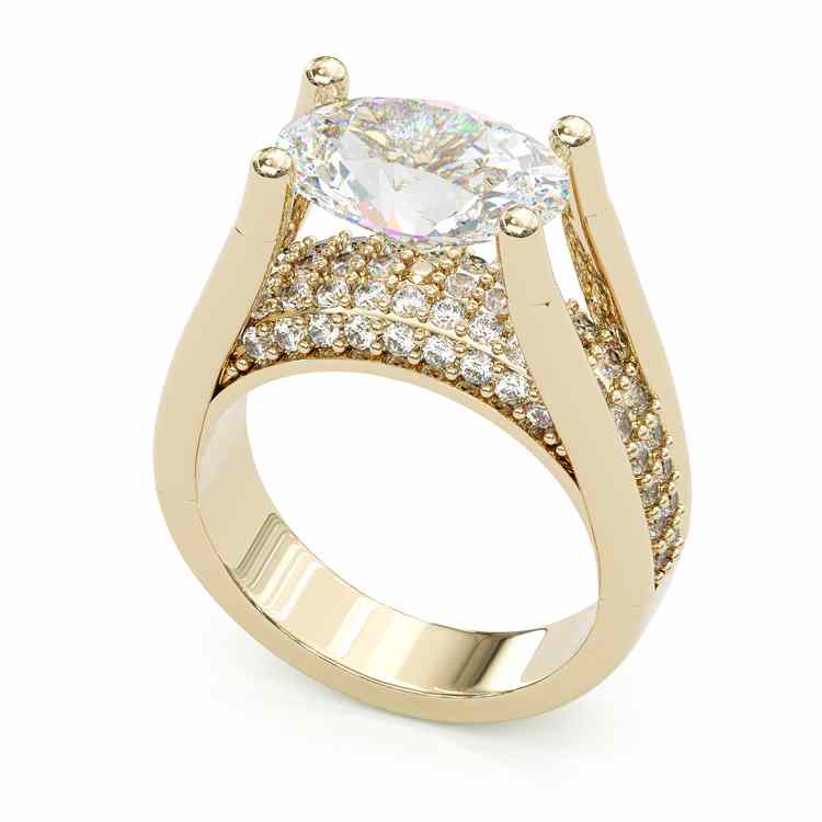 Naïa™ | Bague de fiançailles ovale serti inversé