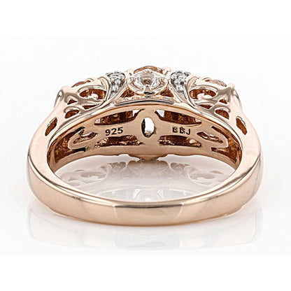 Camélia™ | Bague 3 pierres champagne or rose