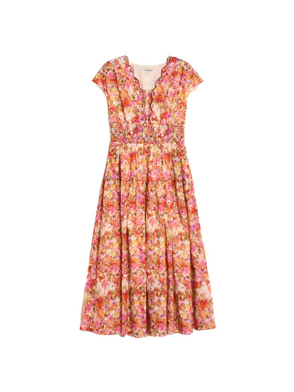 Adalyn™ | Robe à col ondulé brodée