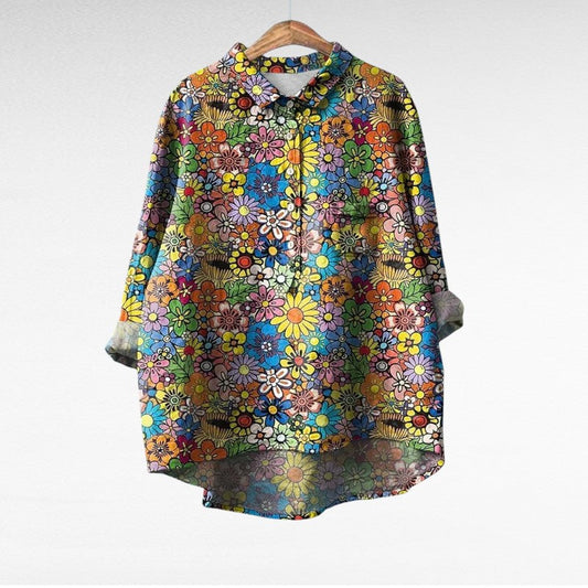 Marjolaine™ | Blouse fleurie rétro