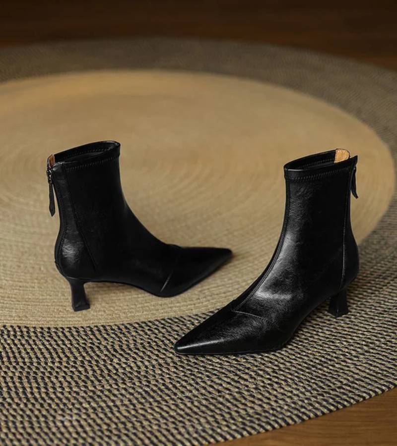 Jette™ | Bottines en cuir à talon élégant