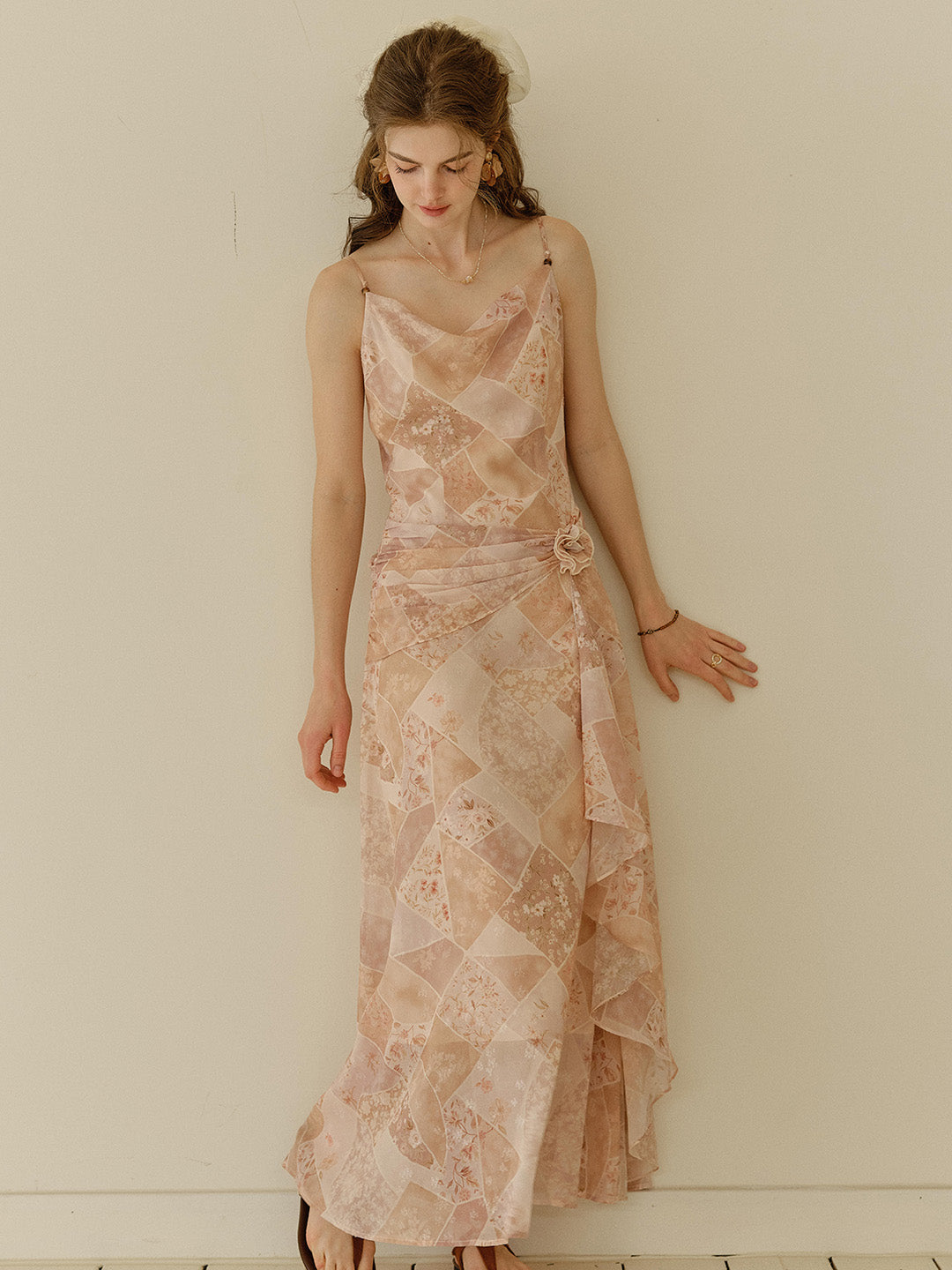 Claire™ | Robe imprimée à col drapé