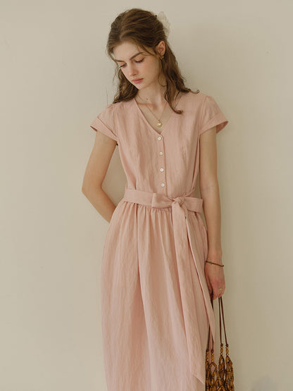 Sofia™ | Robe à col en V avec nœud