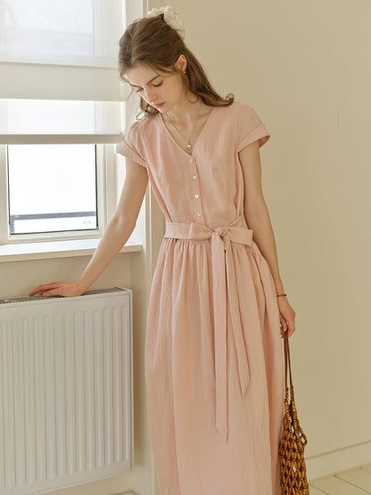 Sofia™ | Robe à col en V avec nœud