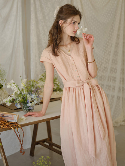 Sofia™ | Robe à col en V avec nœud