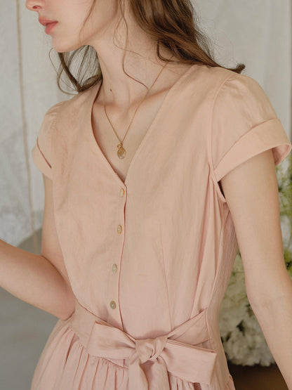 Sofia™ | Robe à col en V avec nœud