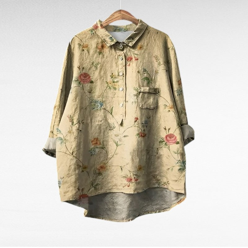 Marjolaine™ | Blouse fleurie rétro