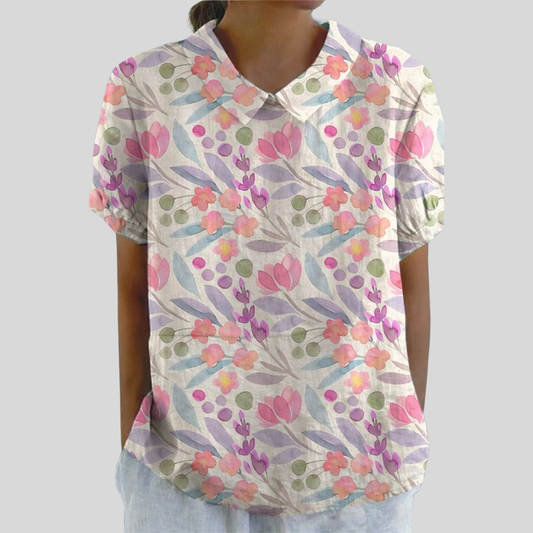 Aurélie™ | Blouse motif floral graphique