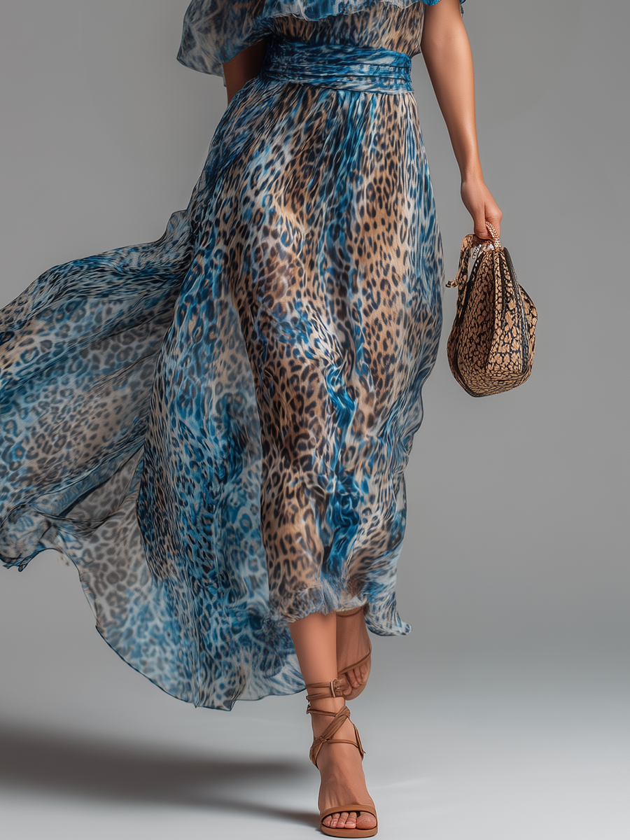 Wild™ | Robe longue léopard en mousseline