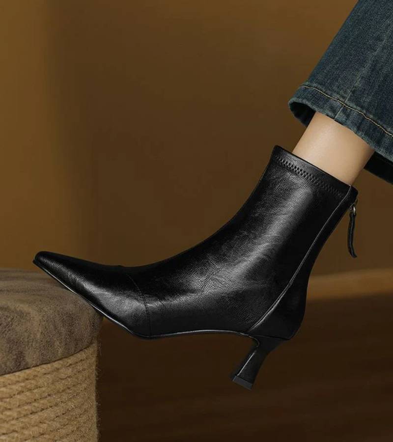 Jette™ | Bottines en cuir à talon élégant