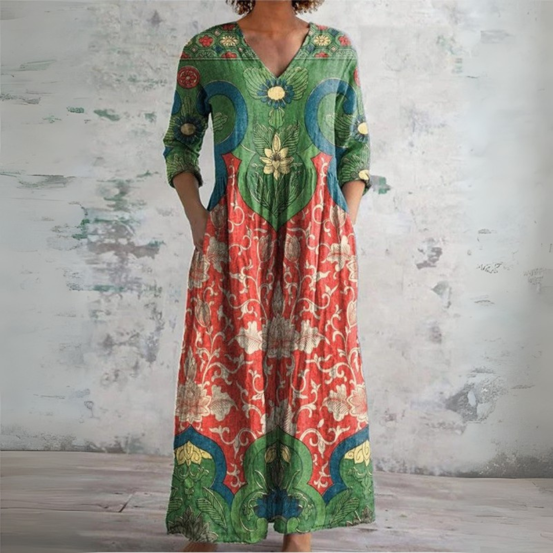 Judith | Robe maxi vintage à fleurs