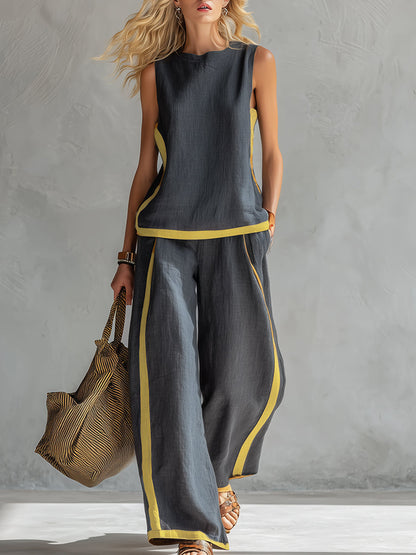 Leila™ | Ensemble deux pièces coton-lin