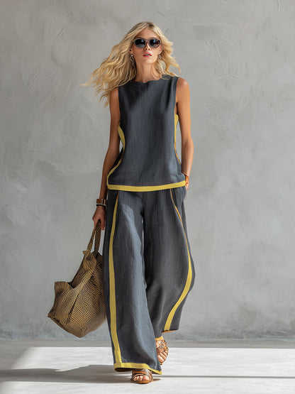 Leila™ | Ensemble deux pièces coton-lin
