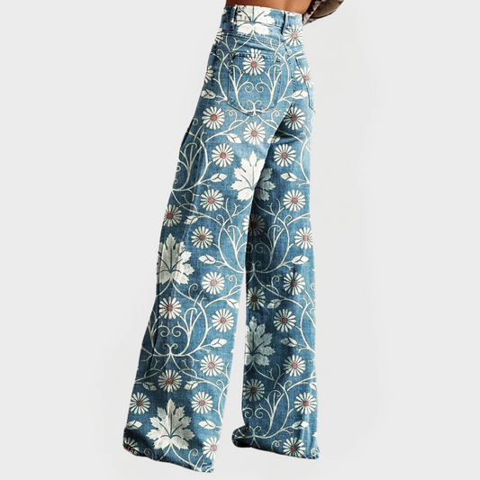 Dahlia™ | Pantalon fleuri à jambes larges