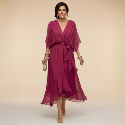 CHRISTA™ | ROBE EN CHIFFON COL V