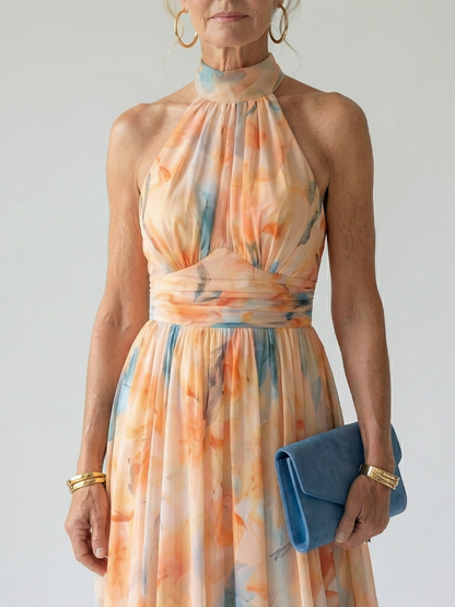 Séverine™ | Robe midi col halter