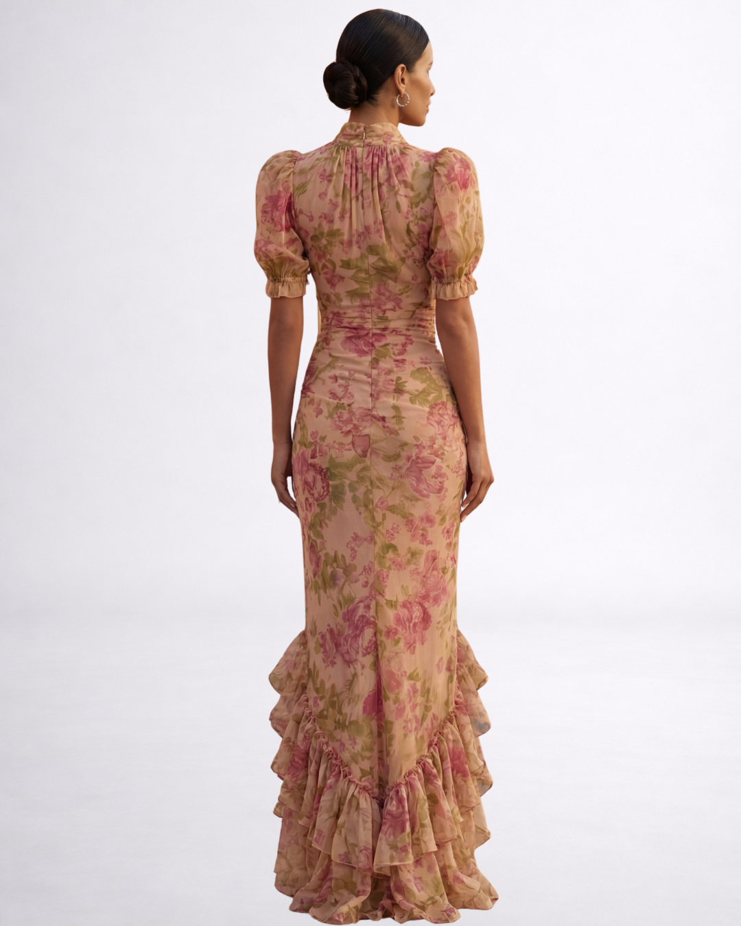 DELFINA™ | ROBE LONGUE FLEURIE EN CHIFFON
