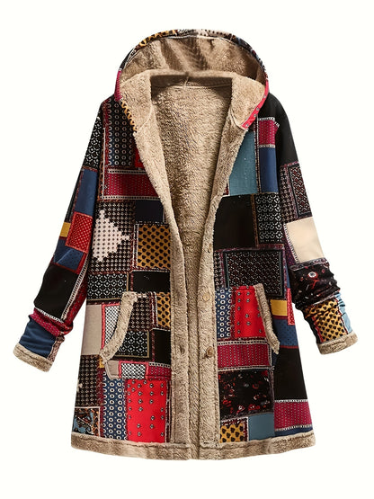 Etta | Manteau à capuche en patchwork