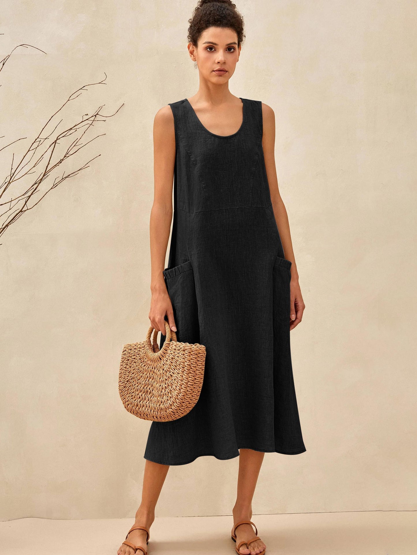 Amandine™ | Robe de plage en lin coupe évasée