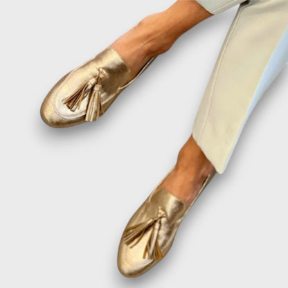 Beatrice™ | Mocassins dorés brillants