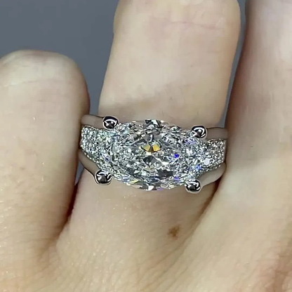 Naïa™ | Bague de fiançailles ovale serti inversé