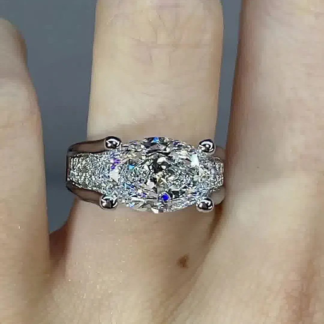 Naïa™ | Bague de fiançailles ovale serti inversé