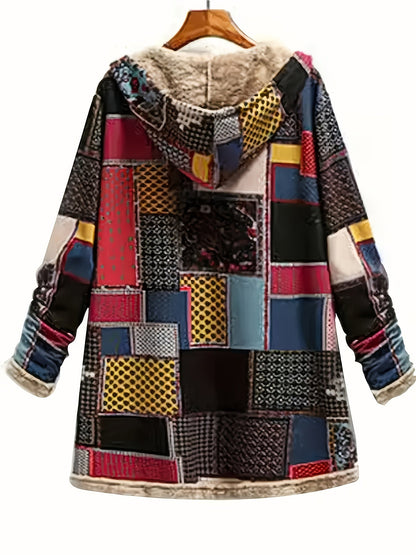 Etta | Manteau à capuche en patchwork
