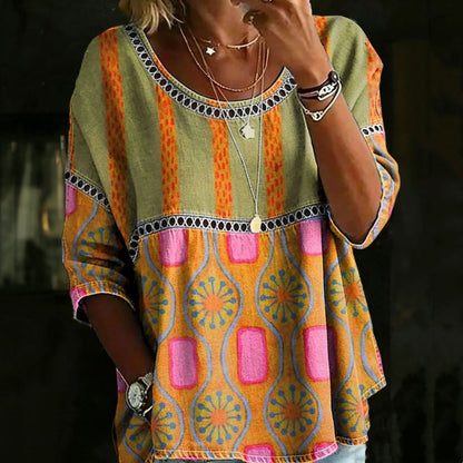 Élodie™ | Lässige Vintage-Bluse mit Print