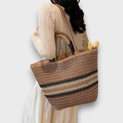 Ilvoria™ | Sac en paille rayé